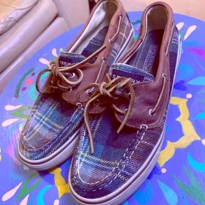 plaid Sperrys